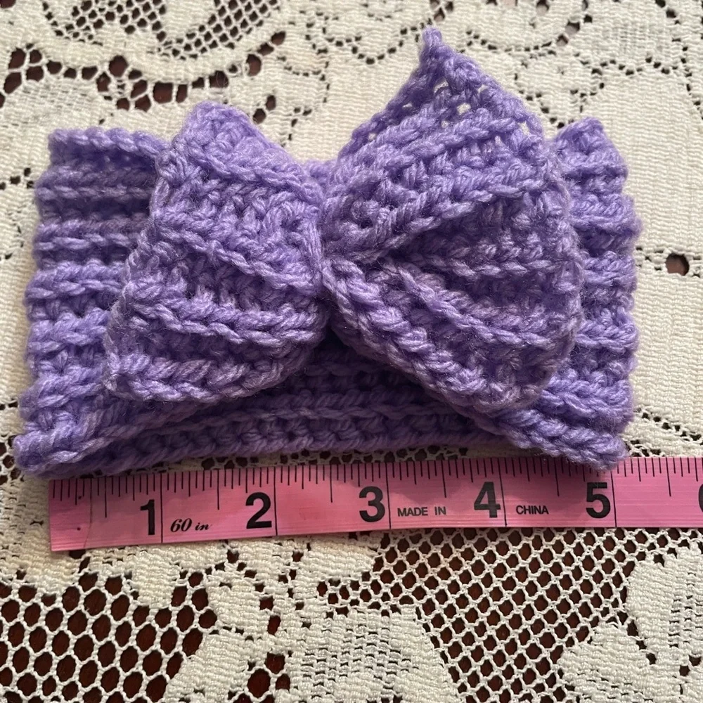 ‘Catrina Creations” Infant Headband,‎ handmade crochet, purple